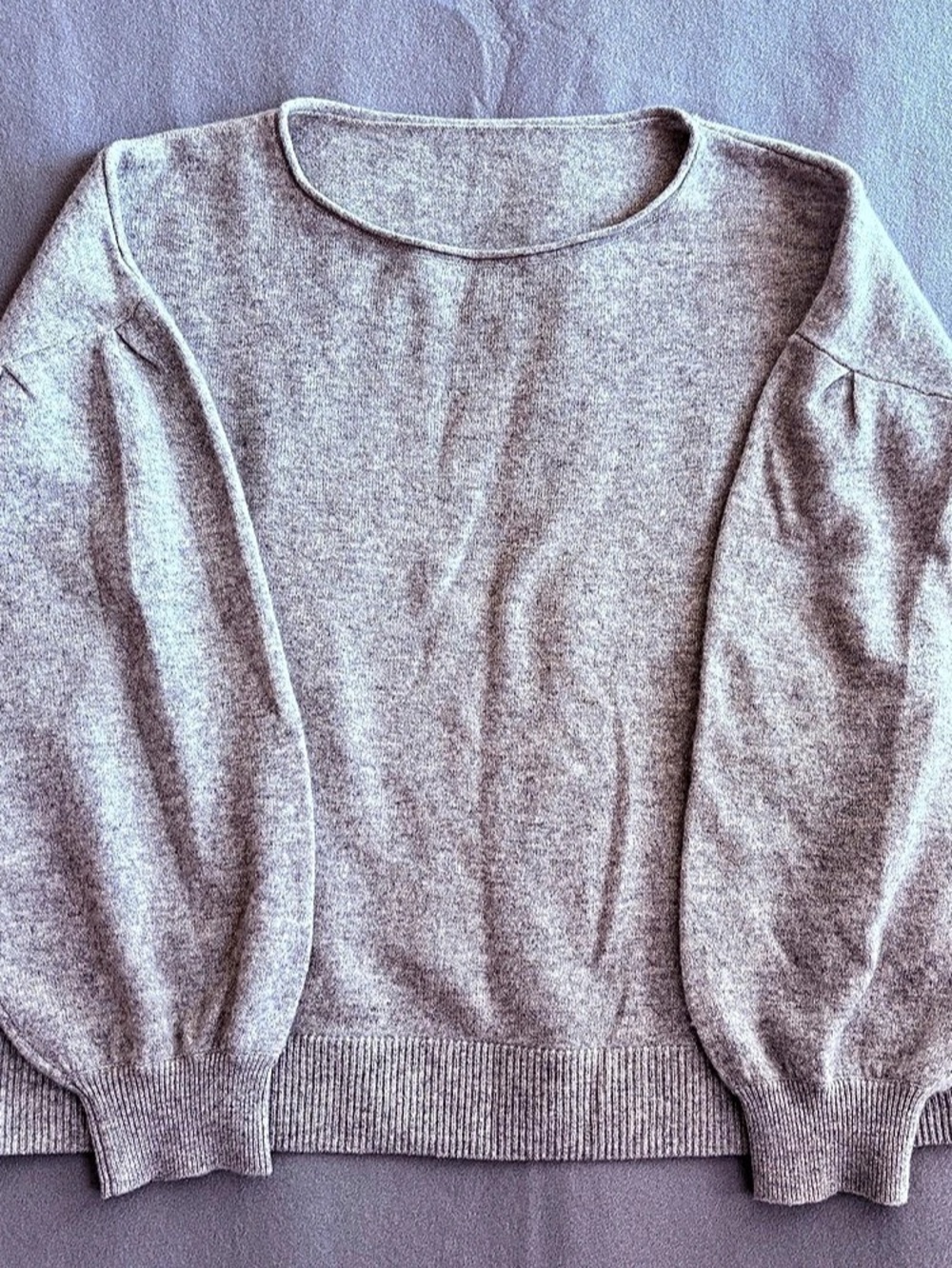 Sundance Cashmere Puff Sleeve Sweater in Gray